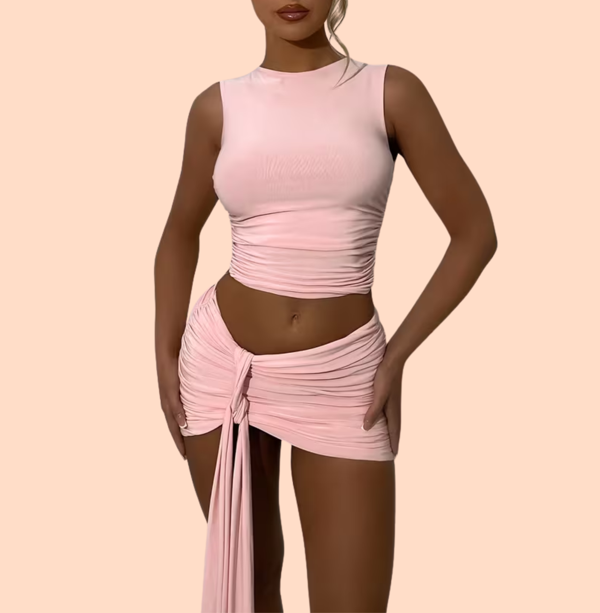 Serena – Mouwloze Bodycon Two‑Piece Set