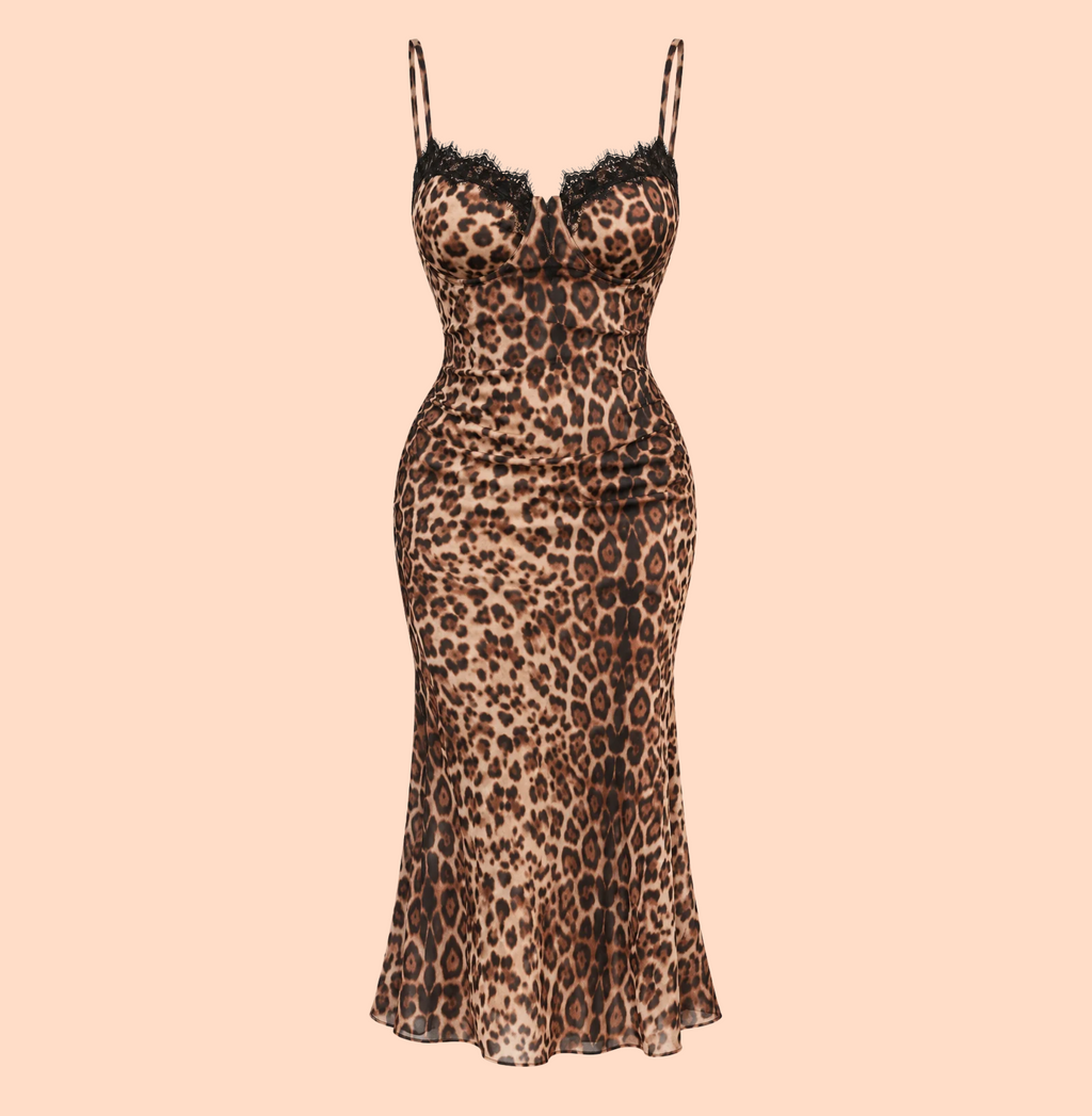 Ella - Midi Jaguar Jurk met Lace