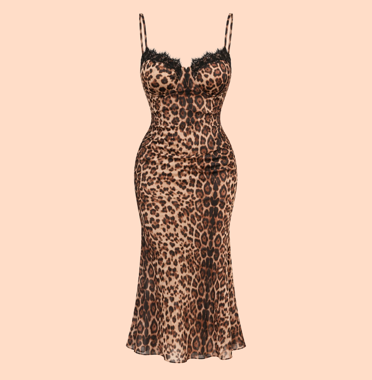 Ella - Midi Jaguar Jurk met Lace